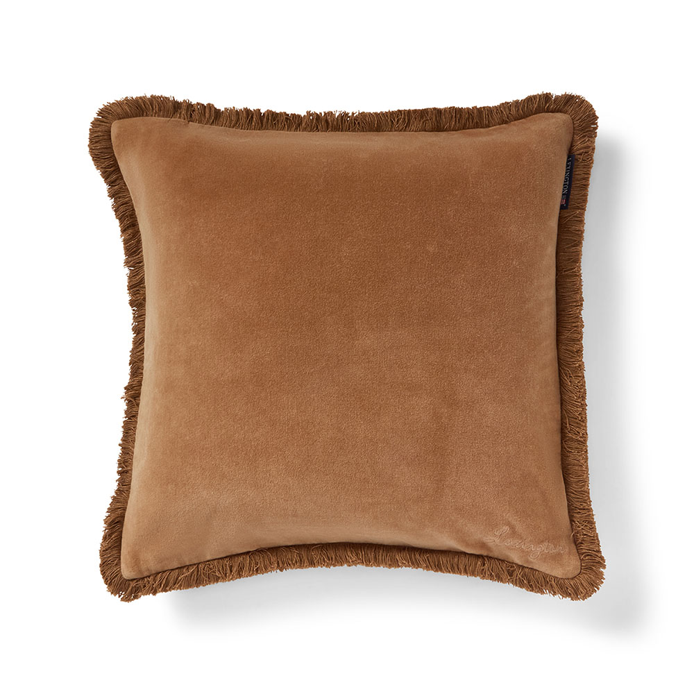 Lexington Fringe Organic Cotton Velvet Kuddfodral